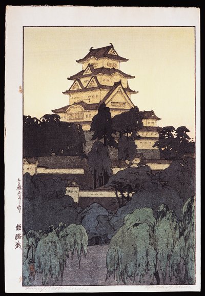 Veduta serale del castello di Himeji da Hiroshi Yoshida
