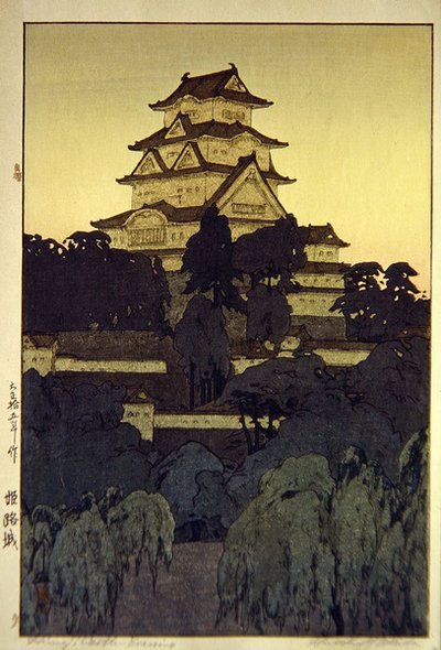 Veduta serale del Castello di Himeji da Hiroshi Yoshida