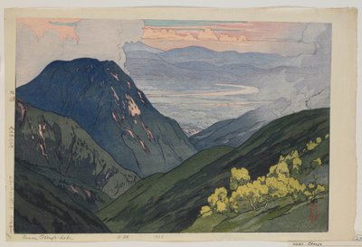 Da Daitenjodake, dalla serie, Dodici scene nelle Alpi giapponesi, era Taisho da Hiroshi Yoshida