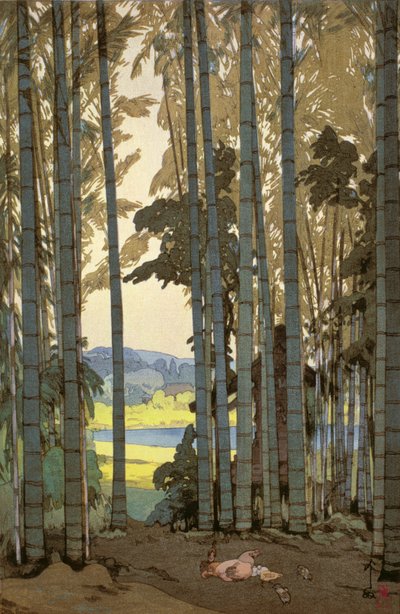 Galline nel bosco di bambù da Hiroshi Yoshida
