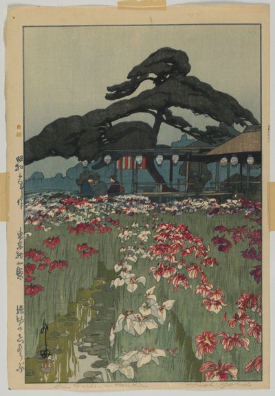 Giardino di Iris a Horikiri, dalla serie, Dodici Scene di Tokyo, era Showa da Hiroshi Yoshida