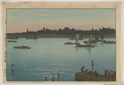 Fiume Sumida - Pomeriggio, dalla serie, Dodici Scene di Tokyo, era Taisho da Hiroshi Yoshida
