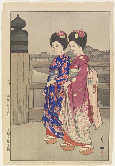 Il grande ponte di Sanjo a Kyoto da Hiroshi Yoshida