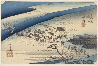 La riva Suruga del fiume Oi a Shimada da Hiroshige (I) , Utagawa