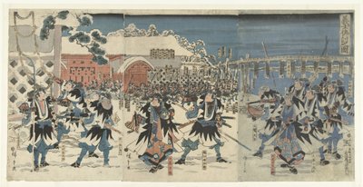 La vendetta dei fedeli samurai senza padrone da Hiroshige (I) , Utagawa