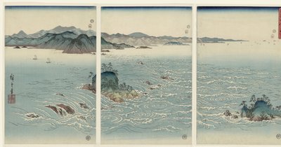 Vista sui vortici di Naruta nella provincia di Awa da Hiroshige (I) , Utagawa