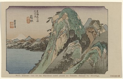 Hakone No. 11. Hakone: uno dei cinquantatré luoghi noti sul Tokaido. Dipinto da Hiroshige (titolo sull