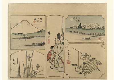 Harimaze con Fuji da Hiroshige (I) , Utagawa