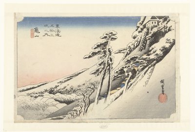 Kameyama, una schiarita dopo la nevicata da Hiroshige (I) , Utagawa