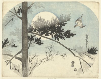 Cuculo e pino da Hiroshige (I) , Utagawa