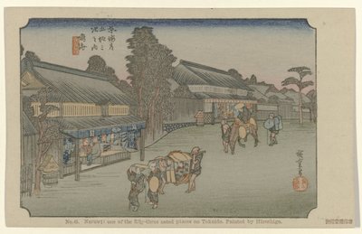 Narumi (No. 41. Naruwi: uno dei cinquantatré luoghi noti del Tokaido, dipinto da Hiroshige) da Hiroshige (I) , Utagawa
