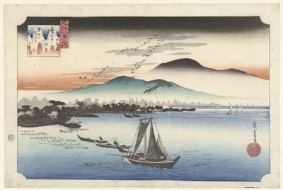 Oche che atterrano a Katata da Hiroshige (I) , Utagawa