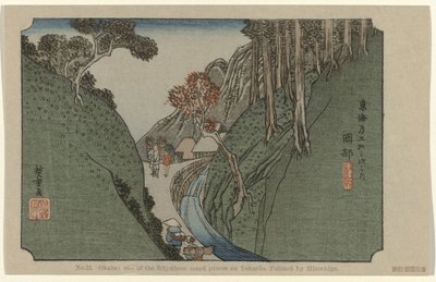 Okabe (uno dei cinquantatré luoghi noti del Tokaido) da Hiroshige (I) , Utagawa