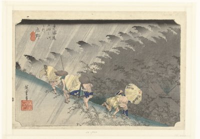 Pioggia torrenziale a Shono da Hiroshige (I) , Utagawa