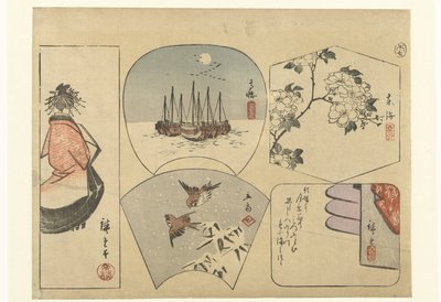 Cinque ritagli da Hiroshige (I) , Utagawa