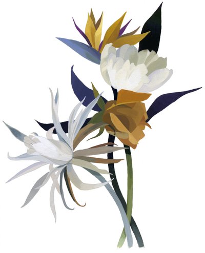 Un fiore immaginario con una base bianca da Hiroyuki Izutsu