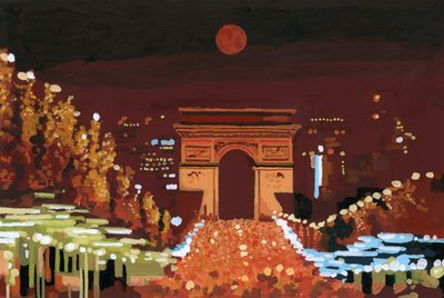 Arc de Triomphe e Champs Elysées di notte da Hiroyuki Izutsu