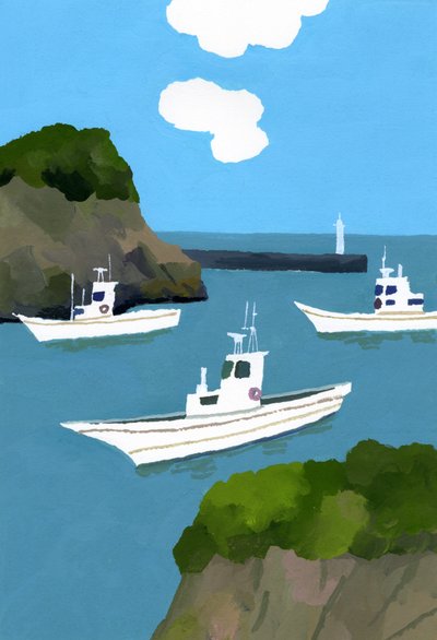 Tre barche da pesca da Hiroyuki Izutsu