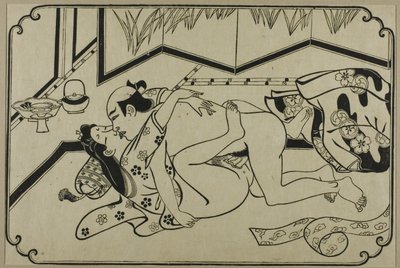 Un foglio di un album shunga da Hishikawa Moronobu