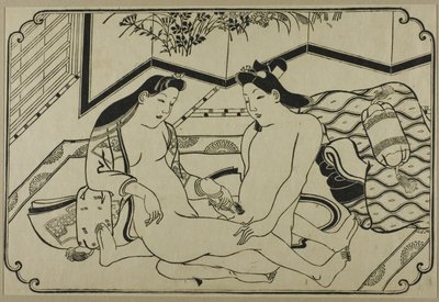 Un foglio di un album shunga da Hishikawa Moronobu
