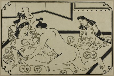 Un foglio di un album shunga da Hishikawa Moronobu