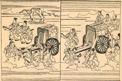 Carrozze trainate da buoi, 1663, 1924 da Hishikawa Moronobu