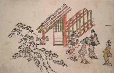 Vicino alla Porta di Nuovo Yoshiwara da Hishikawa Moronobu