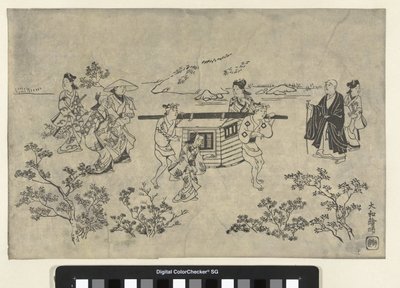 Compagnia di viaggio da Hishikawa Moronobu