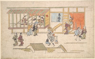 Scena nello Yoshiwara da Hishikawa Moronobu