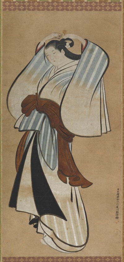 Yujo che si pettina da Hishikawa Moroyasu