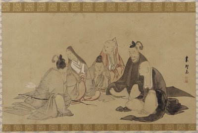 I Sei Poeti Immortali, Periodo Edo (inchiostro e colore su carta) da Hishikawa Sori