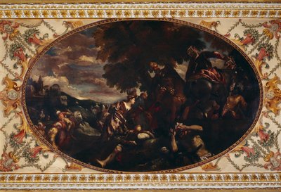 La Difesa di Scutari, dipinto sul soffitto della galleria di Chiswick House, Londra da Historic England Staff Photographer