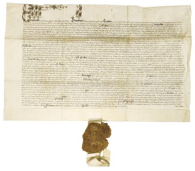 Documento firmato dalla Regina Elisabetta I con Grande Sigillo Reale, 1564 da Historical Document