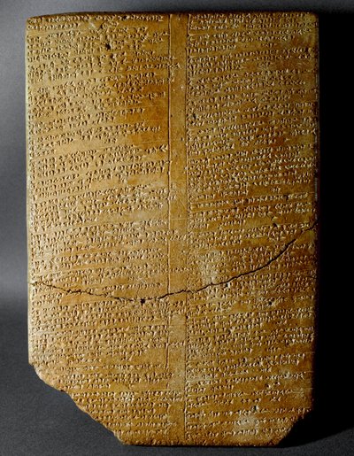 Civiltà ittita: tavoletta cuneiforme che trascrive il Rituale di Amihatna, sommo sacerdote della divinità Ishara, dal sito di Hattusa (odierna Bogazkoi) 1650-1200 a.C. Museo archeologico di Istanbul da Hittite