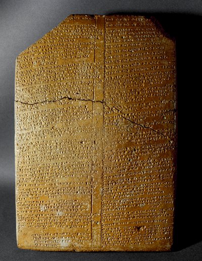 Civiltà ittita: tavoletta cuneiforme che trascrive il Rituale di Amihatna, sommo sacerdote della divinità Ishara, dal sito di Hattusa. 1650-1200 a.C. Museo archeologico di Istanbul da Hittite