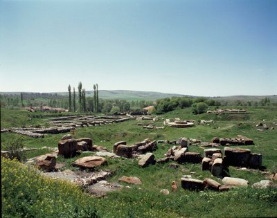 Vista delle rovine del sito da Hittite Hittite