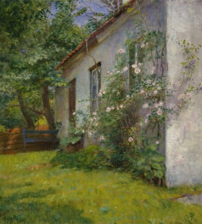 Casa con cespuglio di rose, Sandø da Hjalmer Eilif Emanuel Peterssen