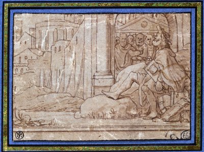 Il Saggio (meditazione). Disegno di Hobben. XVI secolo da Hobben