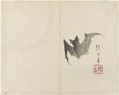 Pipistrello e Luna, c. 1830 da Hogyoku