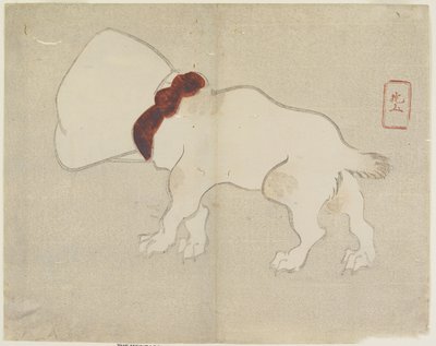 Cane con borsa sulla testa, c. 1830 da Hogyoku