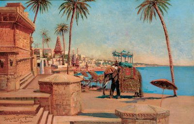 Un elefante di stato al Raja, Benares da Holger Hvitfeldt Jerichau
