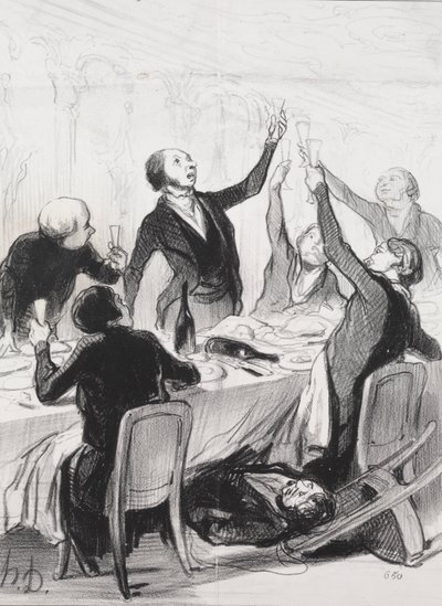 Un brindisi alla Società della Temperanza da Honoré Daumier