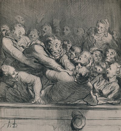 Una discussione letteraria nella galleria superiore, c.1864, 1946 da Honoré Daumier