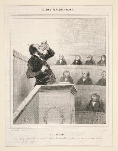 Alla tribuna: Prima di passare alla questione degli zuccheri da Honoré Daumier
