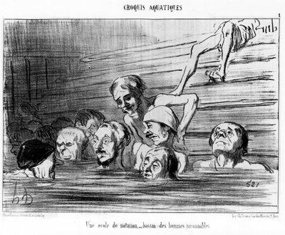 Una scuola di nuoto, una piscina di uomini ragionevoli: illustrazione tratta da "Sketch d