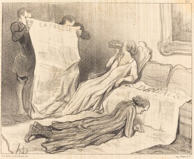Abbonati che ricevono il loro giornale... da Honoré Daumier