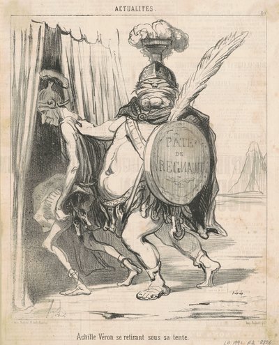 Achille Véron si ritira nella sua tenda da Honoré Daumier