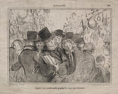 Attualità (n. 260): Vista dei boulevard durante un mercato di cianfrusaglie da Honoré Daumier