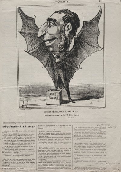 Attualità (No. 62): Sono un uccello, guarda le mie ali.. da Honoré Daumier