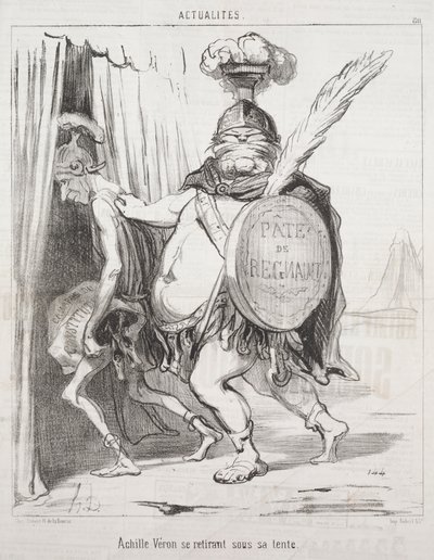 Attualità: Achille si ritira nella sua tenda da Honoré Daumier